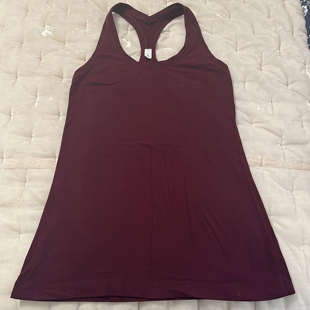 Lululemon Run Cool Racerback. Size 6. Maroon